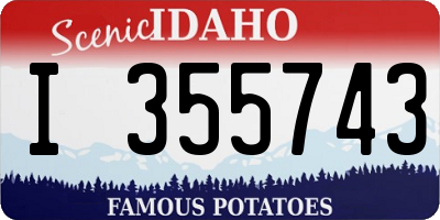 ID license plate I355743