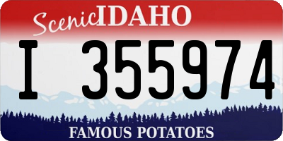ID license plate I355974