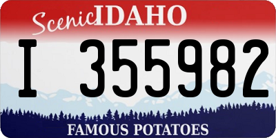 ID license plate I355982