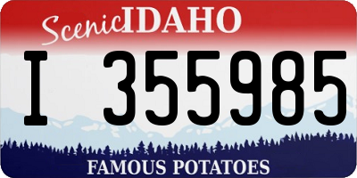 ID license plate I355985