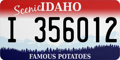 ID license plate I356012