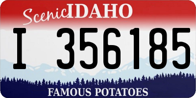 ID license plate I356185