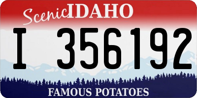 ID license plate I356192