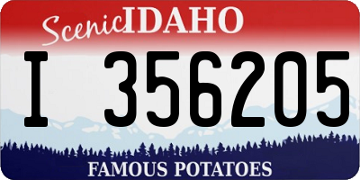 ID license plate I356205