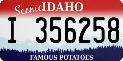 ID license plate I356258