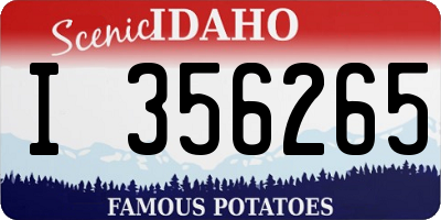 ID license plate I356265