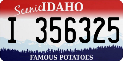 ID license plate I356325
