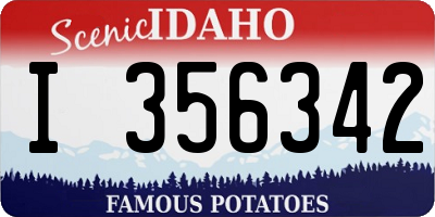 ID license plate I356342
