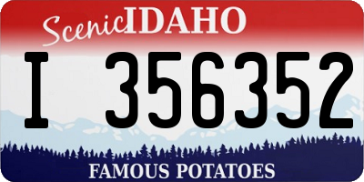 ID license plate I356352