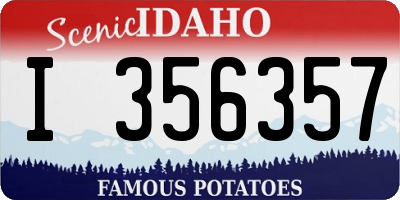 ID license plate I356357