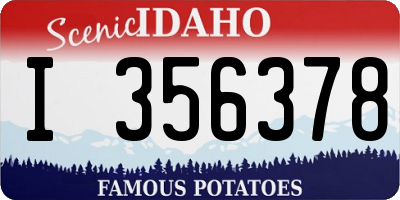 ID license plate I356378