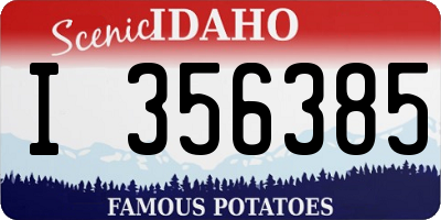ID license plate I356385