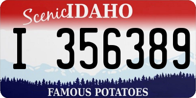 ID license plate I356389