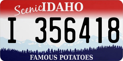 ID license plate I356418