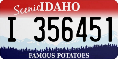 ID license plate I356451