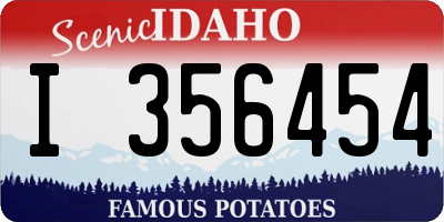 ID license plate I356454