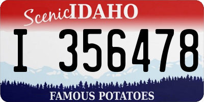 ID license plate I356478