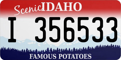 ID license plate I356533