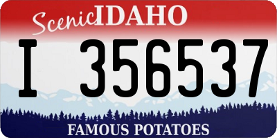 ID license plate I356537