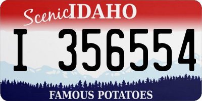 ID license plate I356554