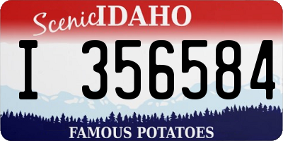ID license plate I356584
