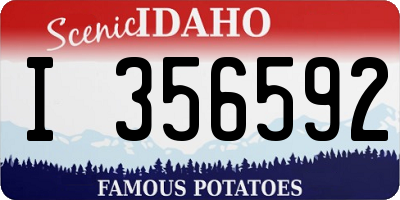 ID license plate I356592