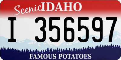 ID license plate I356597