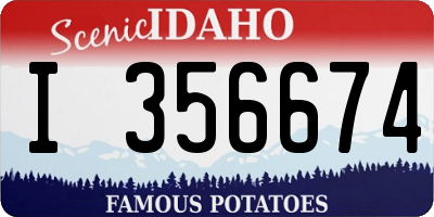 ID license plate I356674