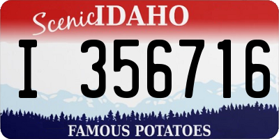 ID license plate I356716