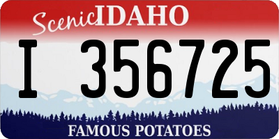 ID license plate I356725