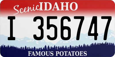 ID license plate I356747