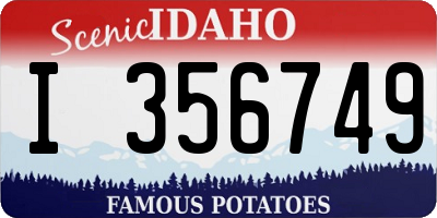 ID license plate I356749