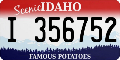 ID license plate I356752