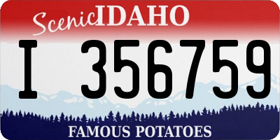 ID license plate I356759