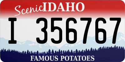 ID license plate I356767