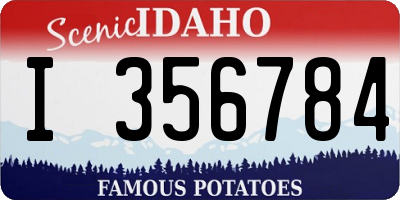 ID license plate I356784