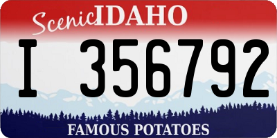 ID license plate I356792