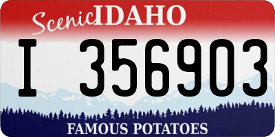 ID license plate I356903