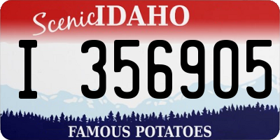 ID license plate I356905