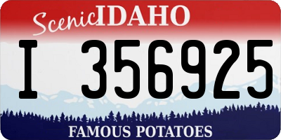 ID license plate I356925