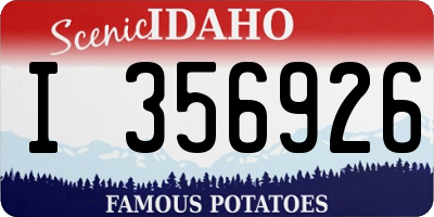 ID license plate I356926