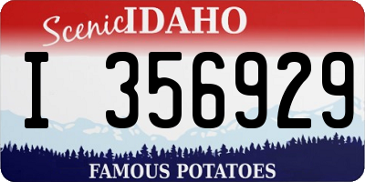 ID license plate I356929