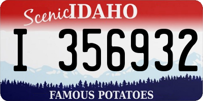 ID license plate I356932