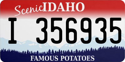 ID license plate I356935