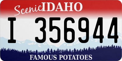 ID license plate I356944
