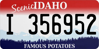 ID license plate I356952
