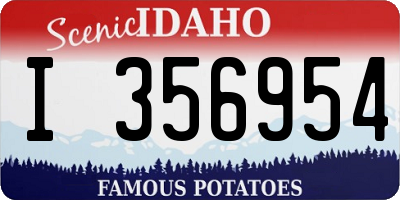 ID license plate I356954