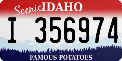 ID license plate I356974