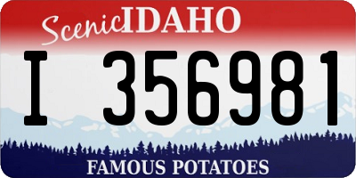 ID license plate I356981