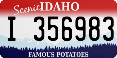 ID license plate I356983